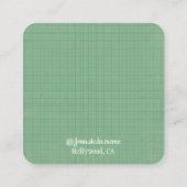 ホワイトプリントミントグリーンジュエリーディスプレイ コーリングカード (裏面)