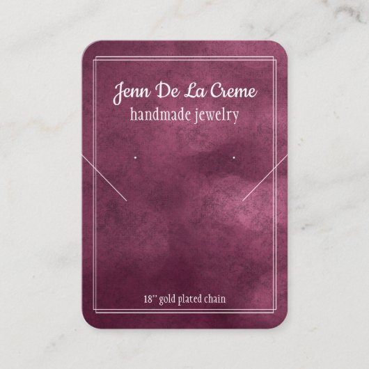 ホワイトプリント紫色の宝石トーンジュエリー表示 コーリングカード (正面)