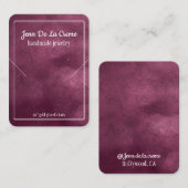 ホワイトプリント紫色の宝石トーンジュエリー表示 コーリングカード (正面/裏面)