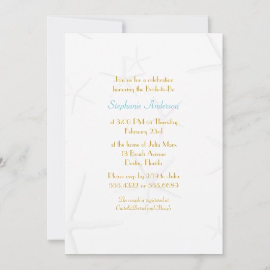 ホワイトプルメリアハワイアンブライダルシャワー招待 招待状 (裏面)