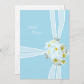 ホワイトプルメリアハワイアンブライダルシャワー招待 招待状 (正面/裏面)