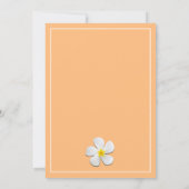 ホワイトプルメリアフラワーとゴールデンサンセットRSVP 招待状 (裏面)