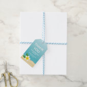 ホワイトプルメリアフラワービーチ結婚式ありがとう ギフトタグ (より糸付き)