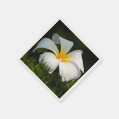 ホワイトプルメリアフランギパニハワイフラワー スタンダードカクテルナプキン (角)