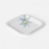 ホワイトプルメリア開花紙プレート ペーパープレート (傾斜あり)