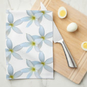ホワイトプルメリア開花 キッチンタオル (四つ折り)