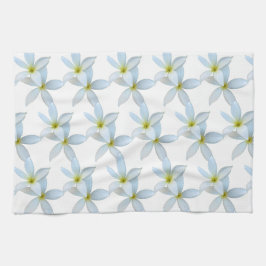 ホワイトプルメリア開花 キッチンタオル