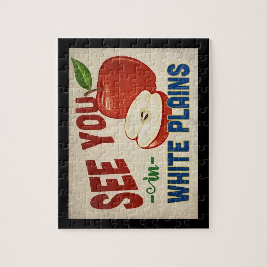 ホワイトプレインズニューヨークアップル – ヴィンテージ旅行 ジグソーパズル (縦)