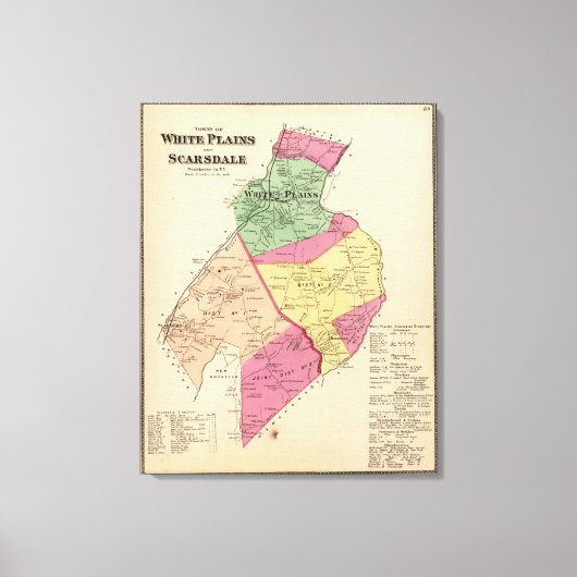 ホワイトプレーンズ、スカーズデールタウン キャンバスプリント (正面)