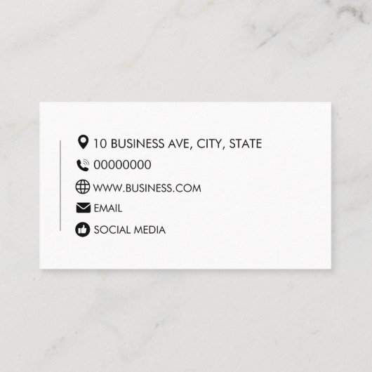 ホワイトプレーン汎用デザイン 名刺 (裏面)