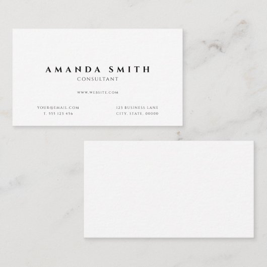 ホワイトプロフェッショナルシンプル 名刺 (正面/裏面)