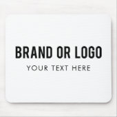 ホワイトプロフェッショナル会社ビジネスロゴ&文字 マウスパッド (正面)