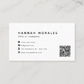 ホワイトプロフェッショナルQRコードのビジネスロゴ 名刺 (裏面)