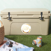 ホワイトプロモーションのラウンドビジネスロゴ シール (クーラー)