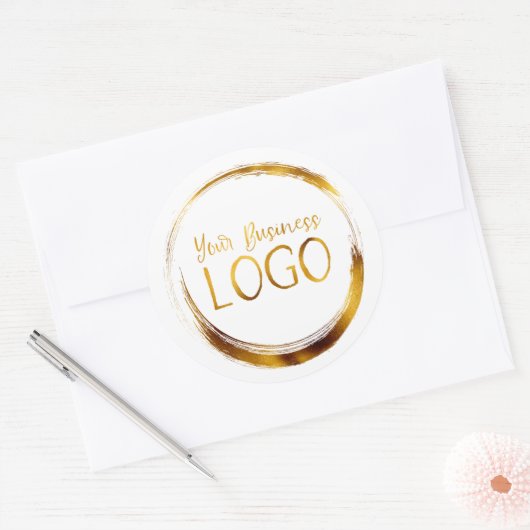 ホワイトプロモーションのラウンドビジネスロゴ ラウンドシール (封筒)