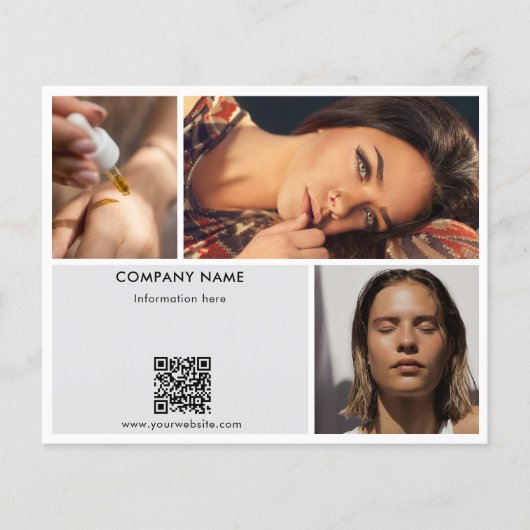 ホワイトプロモーション美しいサロン写真QRコード チラシ (正面)