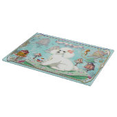 ホワイトプードルカップケーキティーパーティー カッティングボード (角)