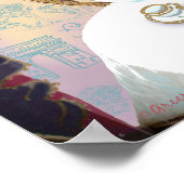 ホワイトプードルカップケーキティーポスターパーティープリント ポスター (角)