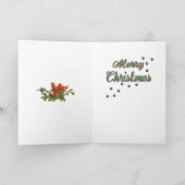 ホワイトプードルクリスマスヴィンテージスタイルプリントカード シーズンカード (内部)