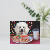 ホワイトプードルクリスマス シーズンポストカード (スタンド正面)