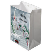 ホワイトプードルクリスマス ミディアムペーパーバッグ (正面アングル)