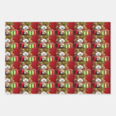 ホワイトプードルクリスマス ラッピングペーパーシート (正面2)