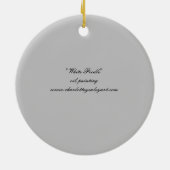 ホワイトプードルドッグアートオーナメント セラミックオーナメント (裏面)