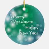 ホワイトプードルドッグレッドサンタハットクリスマス セラミックオーナメント (裏面)