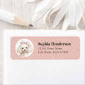 ホワイトプードルドッグ差出人住所ラベル ラベル (インサイチュ)