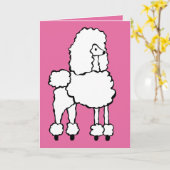 ホワイトプードルハッピーバースデー カード (黄色い花)