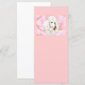 ホワイトプードルバラ花びらピンク招待状 (正面/裏面)