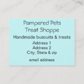 ホワイトプードルパーティートリーツ&カップケーキ 名刺 (裏面)