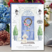 ホワイトプードルフロントドアの移動告知 招待状