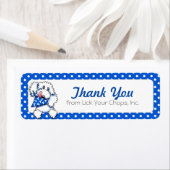 ホワイトプードルブルードットペットフードのビジネスラベル ラベル (インサイチュ)