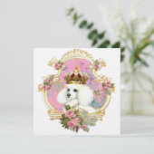 ホワイトプードルプリンセス招待状カード 招待状 (スタンド正面)