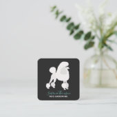 ホワイトプードルペットグルーミング スクエア名刺 (スタンド正面)