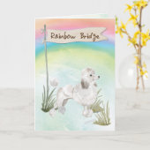 ホワイトプードルペット悔やみや弔慰オーバーレインボーブリッジ カード (黄色い花)