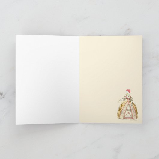 ホワイトプードルマリーアントワネットフランスのファッション カード (内部)