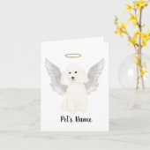 ホワイトプードル悔やみや弔慰メモリアルブレスレット カード (黄色い花)