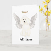 ホワイトプードル悔やみや弔慰メモリアルブレスレット カード (黄色い花)