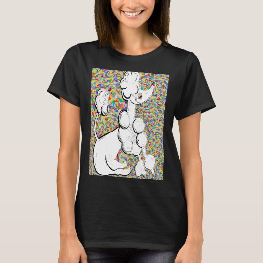 ホワイトプードル   T- Tシャツ (正面)