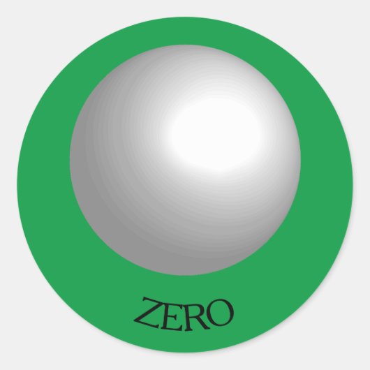 ホワイトプールボールカスタムステッカー ラウンドシール (正面)