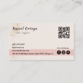 ホワイトヘアサロン手書きスクリプトタイポグラフィ 名刺 (裏面)