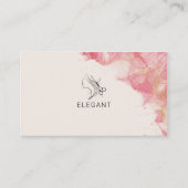 ホワイトヘアサロン手書きスクリプトタイポグラフィ 名刺 (正面)