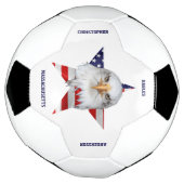 ホワイトヘッドイーグル、アメリカ国旗、スター サッカーボール (回転)