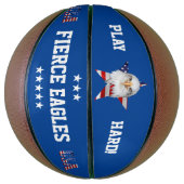 ホワイトヘッドイーグル、アメリカ国旗、スター バスケットボール (縦)