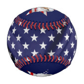 ホワイトヘッドイーグル、アメリカ国旗、スター 野球ボール (裏面)