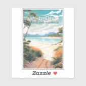 ホワイトヘブンビーチクイーンズランドオーストラリアトラベルアート シール (シート)