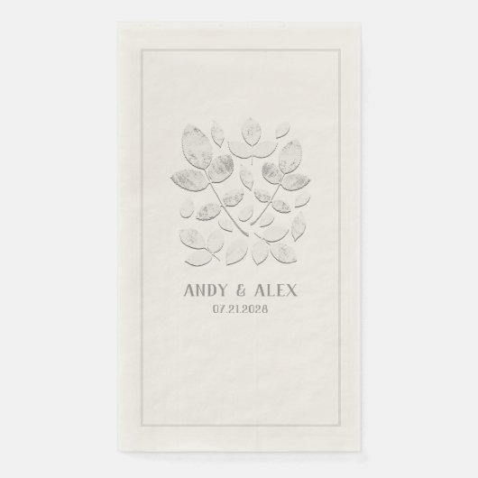 ホワイトヘブン結婚ズベージュ色ディナー紙ナプキンス (正面)