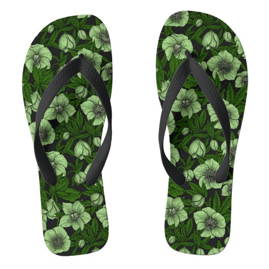 ホワイトヘレボレス葉ズ ビーチサンダル (フットベッド)